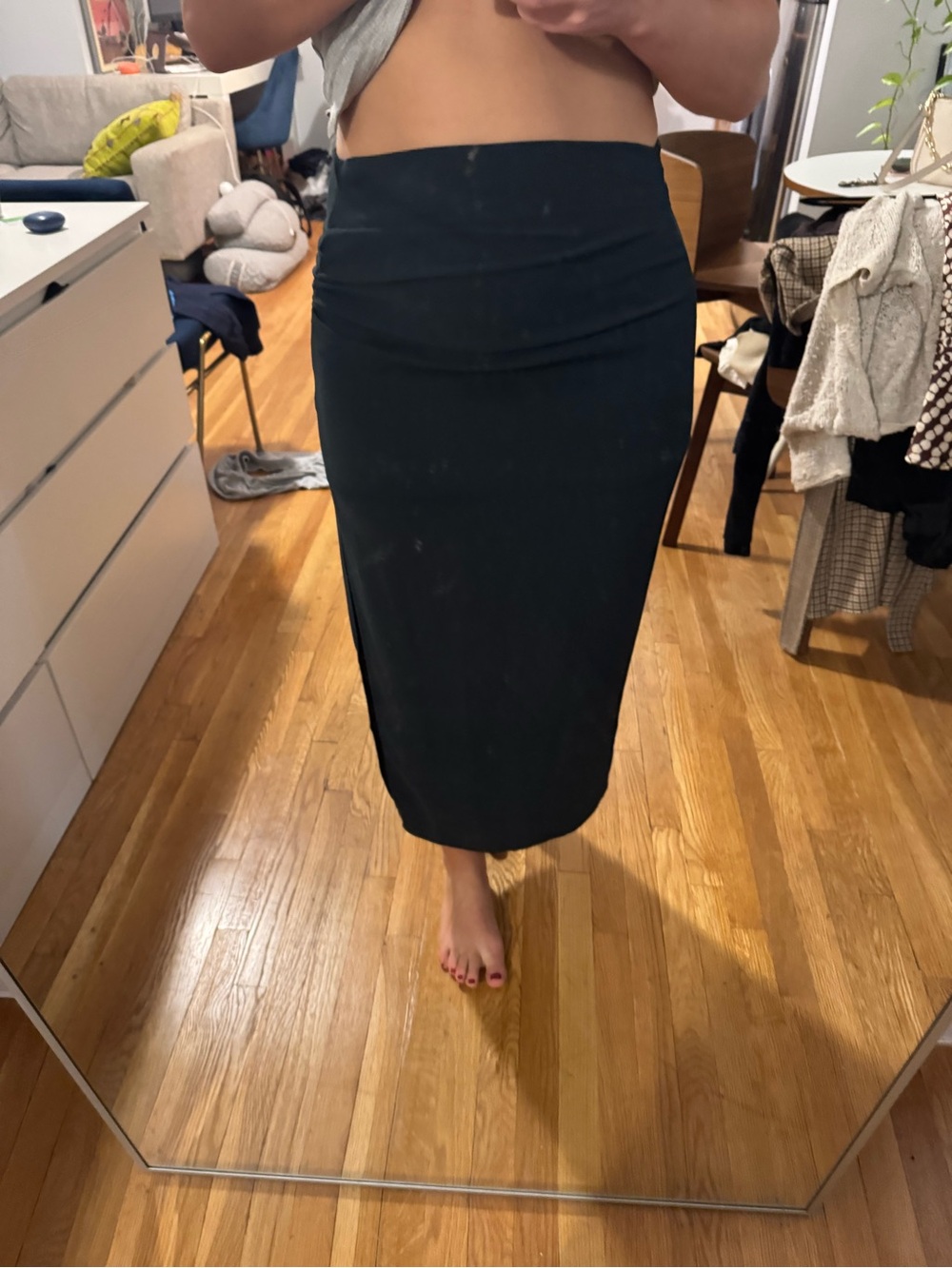 Dark green Mango fitted skirt